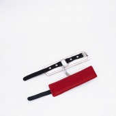 Бело-красные кожаные наручники - Crazy Handmade - купить с доставкой в Грозном