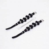 Черные кожаные оковы из звеньев - Crazy Handmade - купить с доставкой в Грозном