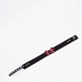 Черный ошейник с красным декором и строчкой - Crazy Handmade - купить с доставкой в Грозном