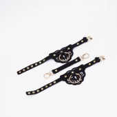 Черные оковы с золотистой фурнитурой - Crazy Handmade - купить с доставкой в Грозном