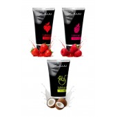 Набор из 3 съедобных лубрикантов JUJU (клубника, малина, кокос) - JuJu - купить с доставкой в Грозном