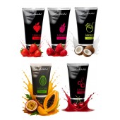 Набор из 5 съедобных лубрикантов JUJU (клубника, малина, тропические фрукты, вишня, кокос) - JuJu - купить с доставкой в Грозном