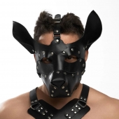 Черная кожаная маска «Собака» - Crazy Handmade - купить с доставкой в Грозном