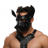 Черная кожаная маска «Собака» - Crazy Handmade - купить с доставкой в Грозном