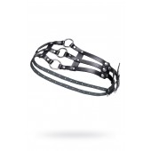 Черный кожаный пояс с кольцами - Pecado - купить с доставкой в Грозном