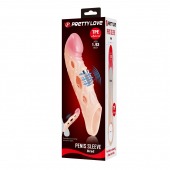 Телесная удлиняющая насадка с рельефом и вибрацией Brad - 21,3 см. - Baile - в Грозном купить с доставкой