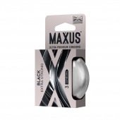 Черные утолщенные презервативы MAXUS Extra Strong с железным кейсом - 3 шт. - Maxus - купить с доставкой в Грозном