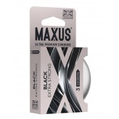 Черные утолщенные презервативы MAXUS Extra Strong с железным кейсом - 3 шт. - Maxus - купить с доставкой в Грозном