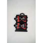 Черно-красные кожаные наручники с бантиками - Crazy Handmade - купить с доставкой в Грозном