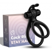 Черное эрекционное виброкольцо с подхватом мошонки Stay Hard - Boys of Toys - в Грозном купить с доставкой