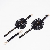 Черный фигурные оковы с золотистой фурнитурой - Crazy Handmade - купить с доставкой в Грозном