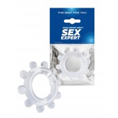 Прозрачное эрекционное кольцо со стимулирующими шариками - Sex Expert - в Грозном купить с доставкой