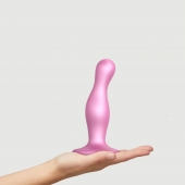 Розовая насадка Strap-On-Me Dildo Plug Curvy size M - Strap-on-me - купить с доставкой в Грозном