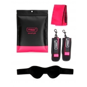 Черно-розовый эротический набор: маска, наручники и повязка - Erokay - купить с доставкой в Грозном