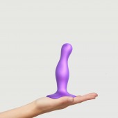 Фиолетовая насадка Strap-On-Me Dildo Plug Curvy size S - Strap-on-me - купить с доставкой в Грозном