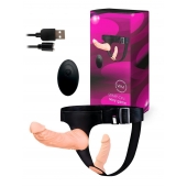 Женский страпон с 2 насадками, вибрацией и пультом ДУ - Erowoman-Eroman - купить с доставкой в Грозном