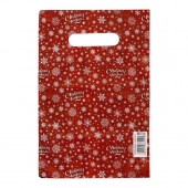 Красный подарочный новогодний пакет с вырубной ручкой (20х30 см) - Сима-Ленд - купить с доставкой в Грозном