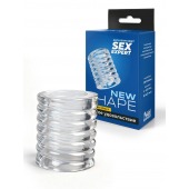 Прозрачная сквозная насадка на пенис с ребрышками - Sex Expert - в Грозном купить с доставкой