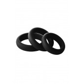 Набор из 3 черных эрекционных колец Smooth Silicone Cockring Pack - Dream Toys - в Грозном купить с доставкой