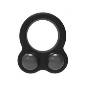 Черное эрекционное кольцо с утяжелителями Cockring Dual Weight - Dream Toys - в Грозном купить с доставкой