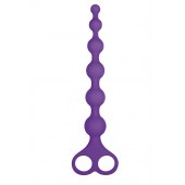 Фиолетовая анальная цепочка 8 Inch Ribbed Silicone Anal Beads - 26 см. - NMC
