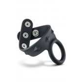 Черное эрекционное кольцо с подхватом мошонки на кнопках VS6 - Blush Novelties - в Грозном купить с доставкой