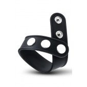 Черное эрекционное кольцо на кнопках - Blush Novelties - в Грозном купить с доставкой