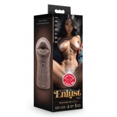 Коричневый мастурбатор-ротик Krystal Vibrating Masturbator - Blush Novelties - в Грозном купить с доставкой