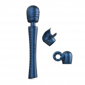 Синий вибромассажёр с насадками Man.wand Edgy - Manwan - в Грозном купить с доставкой