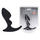 Черная анальная пробка для массажа простаты Double Ripple Silicone Prostate Massager - Shots Media BV - в Грозном купить с доставкой