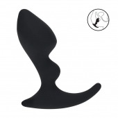 Черная анальная пробка для массажа простаты Double Ripple Silicone Prostate Massager - Shots Media BV - в Грозном купить с доставкой