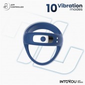 Синее интерактивное эрекционное виброкольцо Rank - Intoyou - в Грозном купить с доставкой