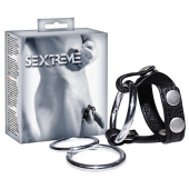 Подхват для мошонки с 3 съемными эрекционными кольцами Leder-Riemen - Orion - в Грозном купить с доставкой