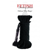 Черная веревка для фиксации Deluxe Silky Rope - 9,75 м. - Pipedream - купить с доставкой в Грозном