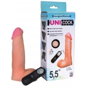 Фаллическая насадка Харнесс UNICOCK 5,5  с вибрацией - 17 см. - LOVETOY (А-Полимер) - купить с доставкой в Грозном