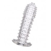 Гелевая прозрачная насадка c шипами - 12 см. - Toyfa Basic - в Грозном купить с доставкой