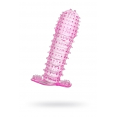 Гелевая розовая насадка с шипами - 12 см. - Toyfa Basic - в Грозном купить с доставкой