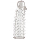 Прозрачная насадка на половой член с закрытой головкой и шипами - 12,5 см. - Toyfa Basic - в Грозном купить с доставкой