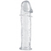 Гладкая прозрачная насадка с усиками под головкой - 12,5 см. - Toyfa Basic - в Грозном купить с доставкой
