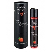 Массажное масло с ароматом клубники Huile de Massage Gourmande Fraise des Bois - 59 мл. - Plaisir Secret - купить с доставкой в Грозном