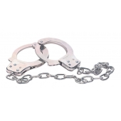 Наручники из металла с длинной цепочкой CHROME HANDCUFFS METAL HANDCUFFS W. KEY - NMC - купить с доставкой в Грозном