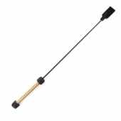 Чёрный профессиональный стек с золотистой рукоятью - 73 см. - БДСМ Арсенал - купить с доставкой в Грозном