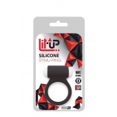 Чёрное эрекционное виброкольцо LIT-UP SILICONE STIMU RING 3 BLACK - Dream Toys - в Грозном купить с доставкой