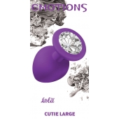Большая фиолетовая анальная пробка Emotions Cutie Large с прозрачным кристаллом - 10 см. - Lola Games - купить с доставкой в Грозном