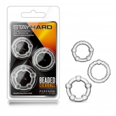 Набор из 3 прозрачных эрекционных колец Stay Hard Beaded Cockrings - Blush Novelties - в Грозном купить с доставкой