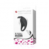 Чёрное эрекционное кольцо с вибрацией Rabbit Vibrator - Baile - в Грозном купить с доставкой