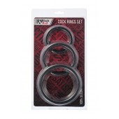 Набор из 3 чёрных эрекционных колец - ToyFa - в Грозном купить с доставкой