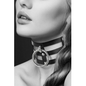 Чёрный тройной чокер с большим кольцом - Bijoux Pour Toi - купить с доставкой в Грозном