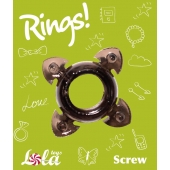 Чёрное эрекционное кольцо Rings Screw - Lola Games - в Грозном купить с доставкой