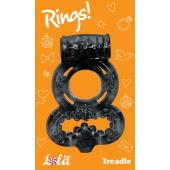 Чёрное эрекционное кольцо Rings Treadle с подхватом - Lola Games - в Грозном купить с доставкой
